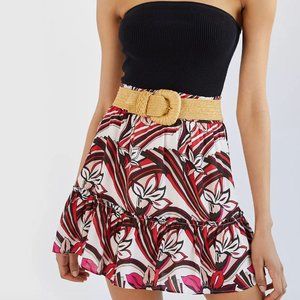 Anthropologie Floral Mini Skirt